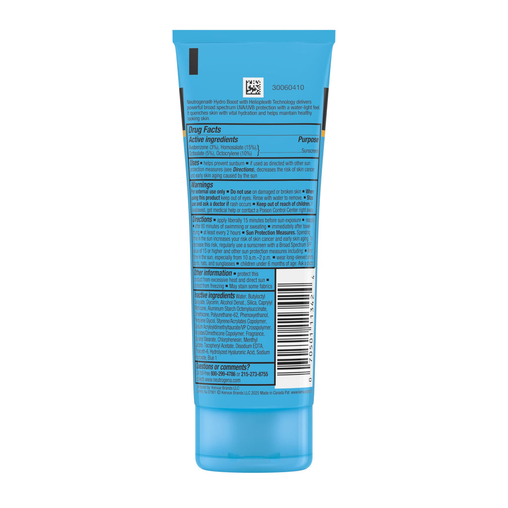 Neutrogena Hydro Boost Water Gel Sunscreen SPF 50, 3 fl oz | Face & Body Sunscreen Lotion, Hydrating, Water-Resistant, Non-Greasy, Broad Spectrum, Lightweight Moisturizer
