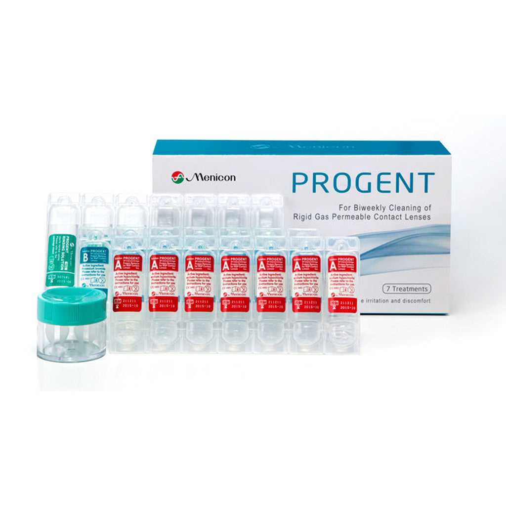 Menicon Progent Biweekly Contact Lens Cleaner, Removes Protein 7 Treatments