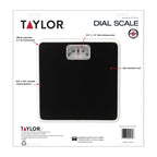 Taylor Analog Bathroom Scale for Body Weight, 300 lb Capacity, White/Black