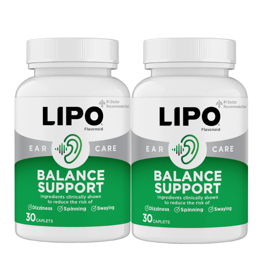 Lipo-Flavonoid for Vertigo & Dizziness Relief, Clinically Tested Formula with Ginkgo Biloba, Vitamin D, & Vitamin B Complex, Inner Ear Health & Balance Support, 30-Count (Pack of 2)