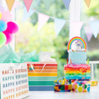 Beautiful Birthday Gift Bags Set of 2 with Tissue Paper, Cards & Stickers