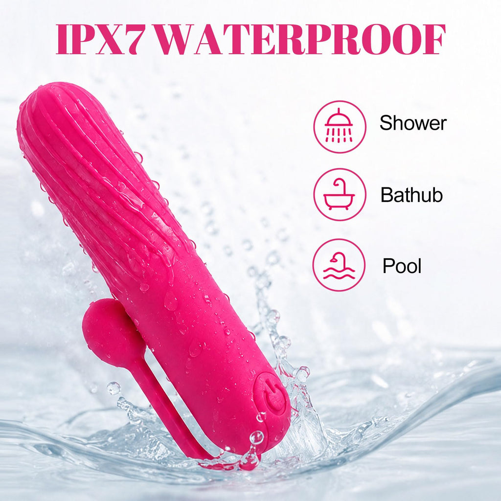 Mini Bullet Vibrator Sex Toys for G Spot Nipple Anal Clitoral Stimulation - 10 Powerful Modes, Wearable Finger Vibrator, Waterproof Soft Silicone,USB Rechargeable Vibration Massager for Women Pleasure