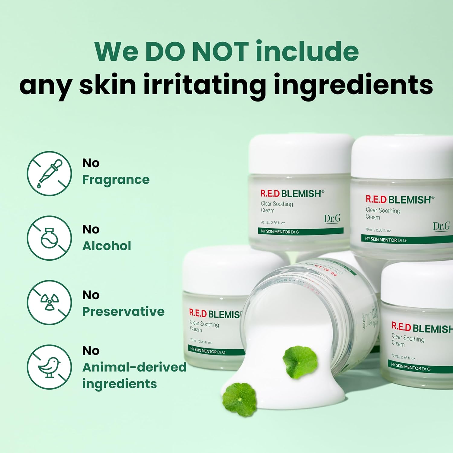 Buy now Dr.G Red Blemish Clear Soothing Korean Moisturizer Face Cream, 70ml - Cica Cream, Korean Skin Care Moisturizer, Korean Face Moisturizer, Facial Moisturizer, Korean Skincare, K Beauty Skincare Coreano at indiglob india
