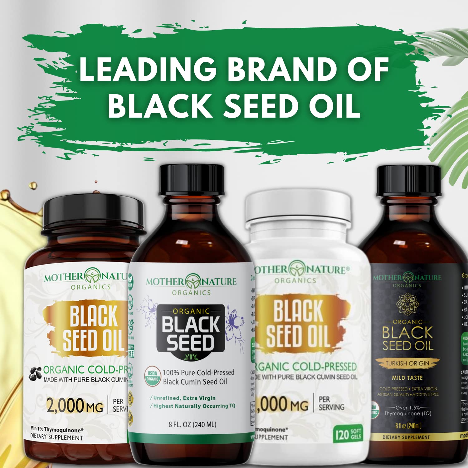 MNO Black Seed Oil Capsules 2000mg High TQ, 60 Count, Cold Pressed Supply | Organic cold pressed black cumin oil capsules with high TQ for immune & joint support, 1 month supply, 60 count