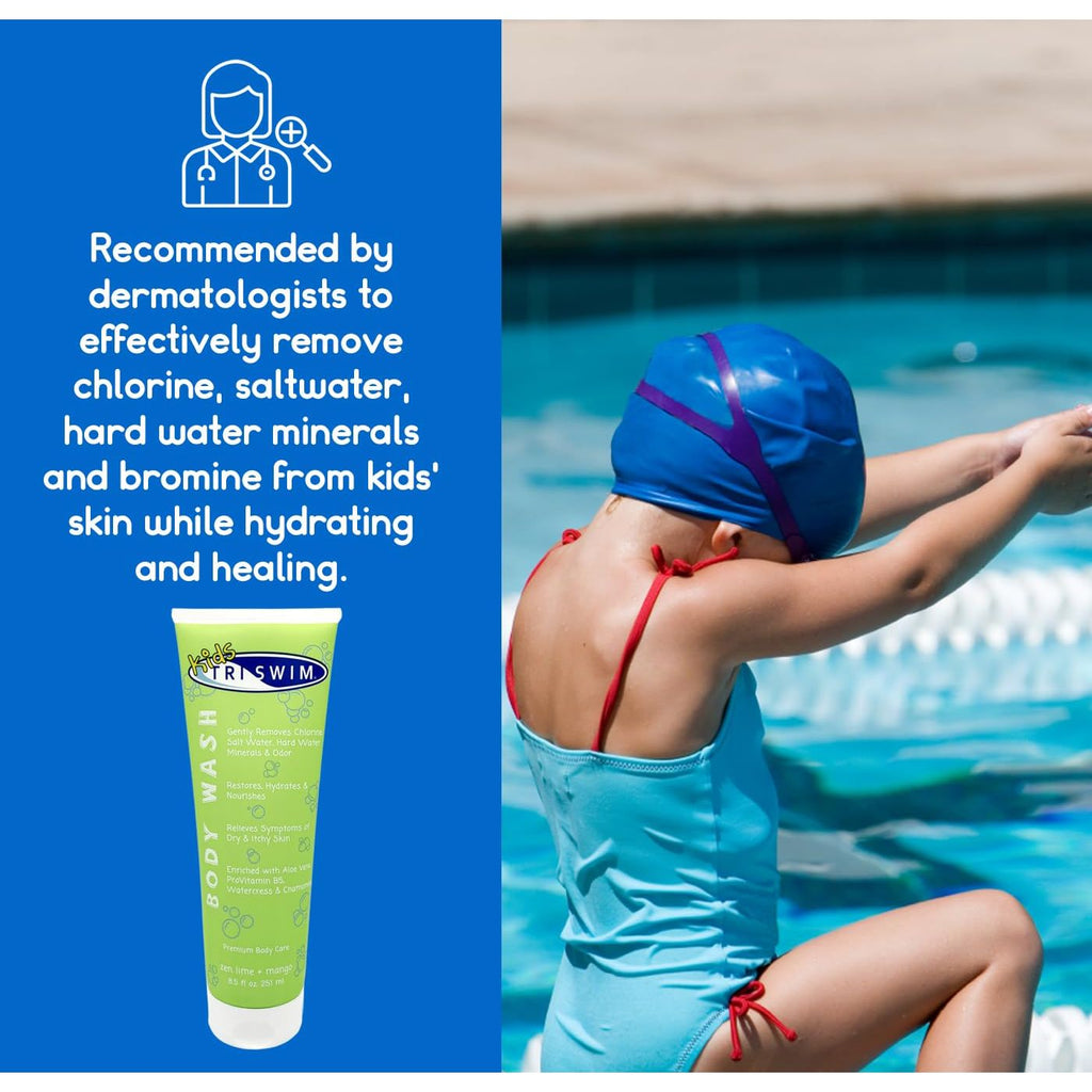 Buy now TRISWIM Chlorine Removal Body Wash 8.5oz | Removes Chlorine, Bromine, Hard Water Minerals & Saltwater | Hydrates & Restores Skin | Zen Lime + Mango Scent at indiglob india