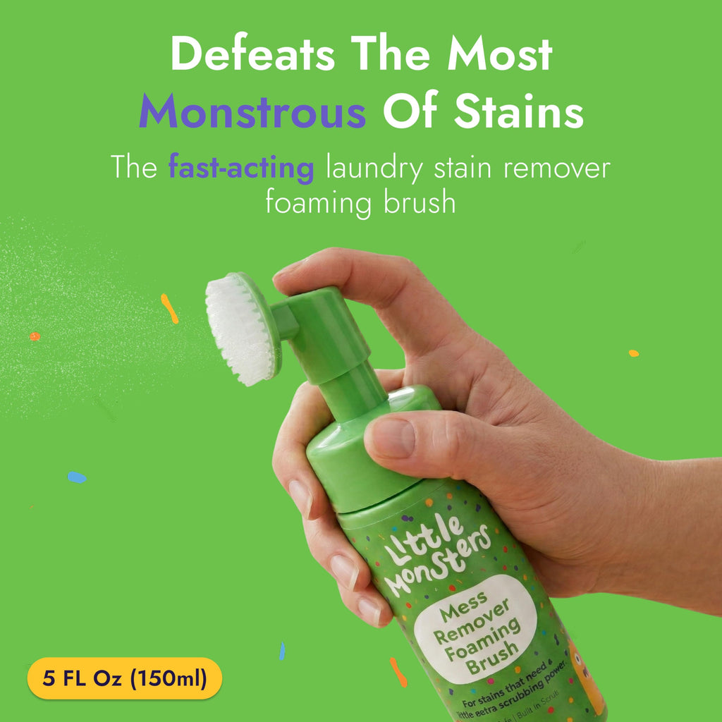 Little Monsters Mess Remover Foaming Brush, Kid-Friendly Stain Remover