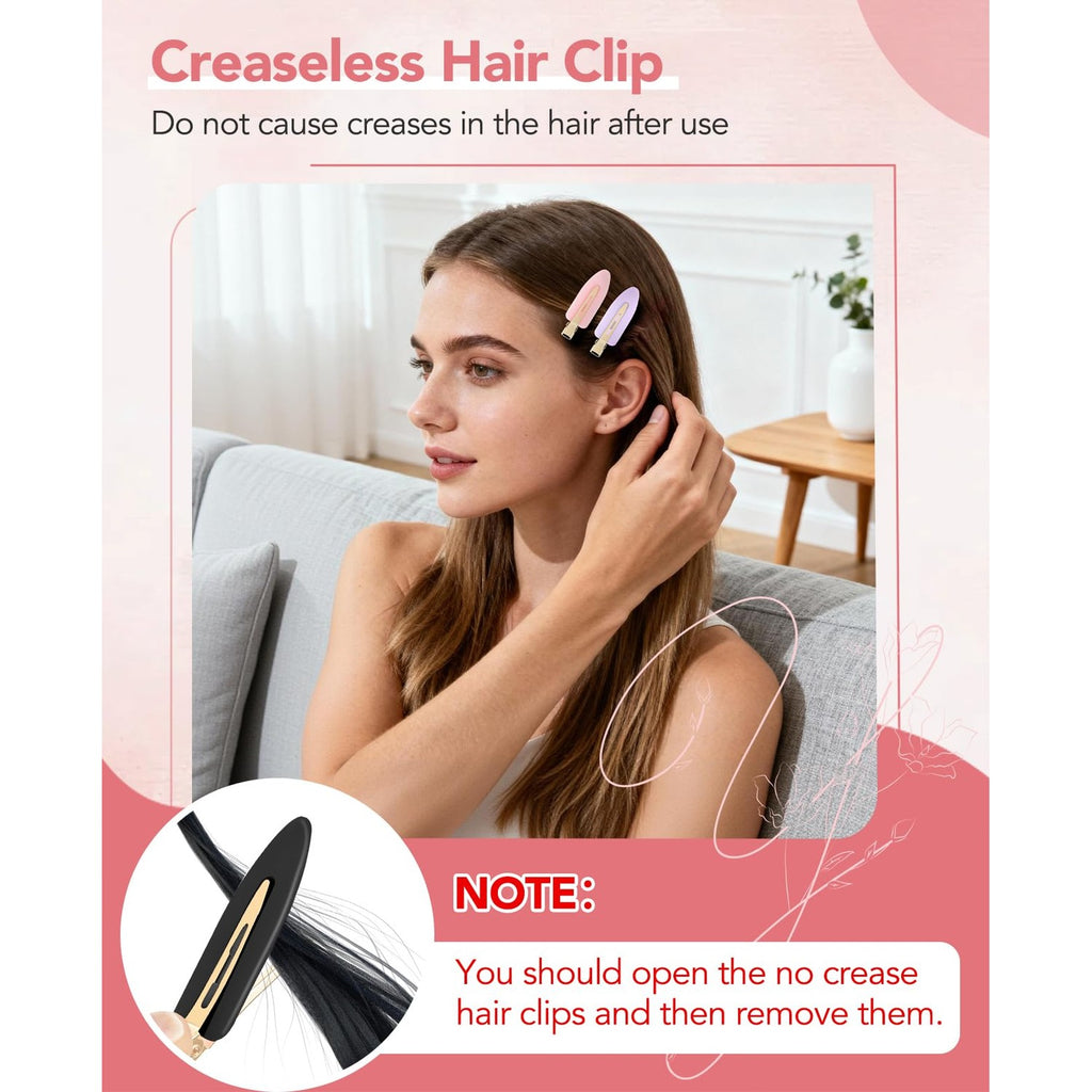 Amizo 8 Pcs No Crease Hair Clips for Makeup and Styling for Women and Girls
