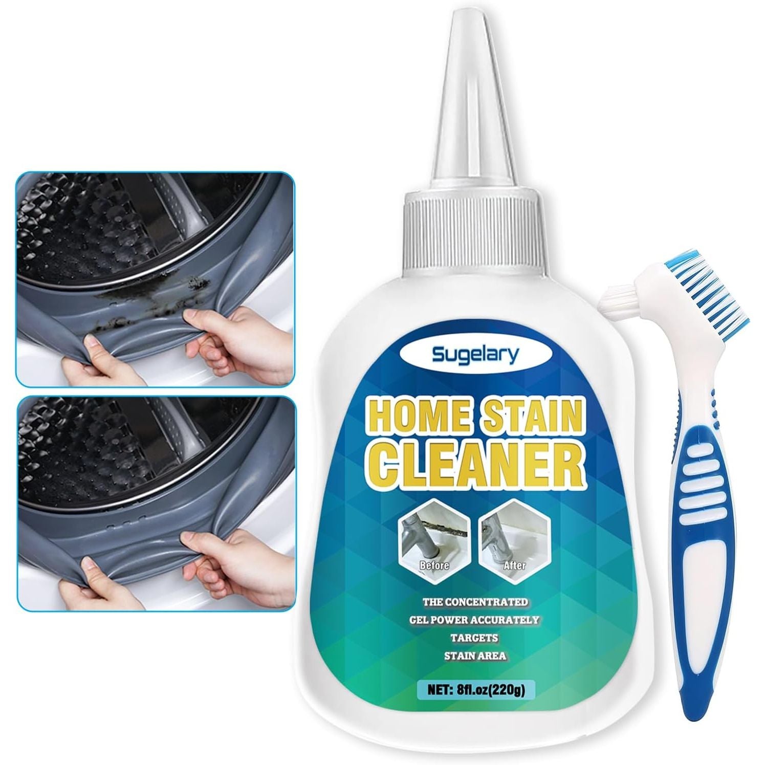 Buy now Sugelary Mold Stain Cleaner Gel, 5 fl oz Multi Home Stain Cleaning Gel for Washing Machine Seals, Fridge Gaskets, Tile Grout, Sink and Bathroom Use 8 Fl Oz (Pack of 1) at indiglob india