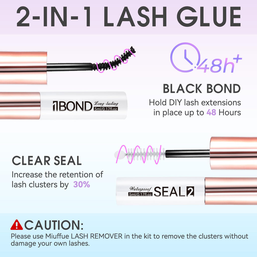 3 PCS Lash Kit Bond and Seal with Eyelash Tweezers Remover Kit
