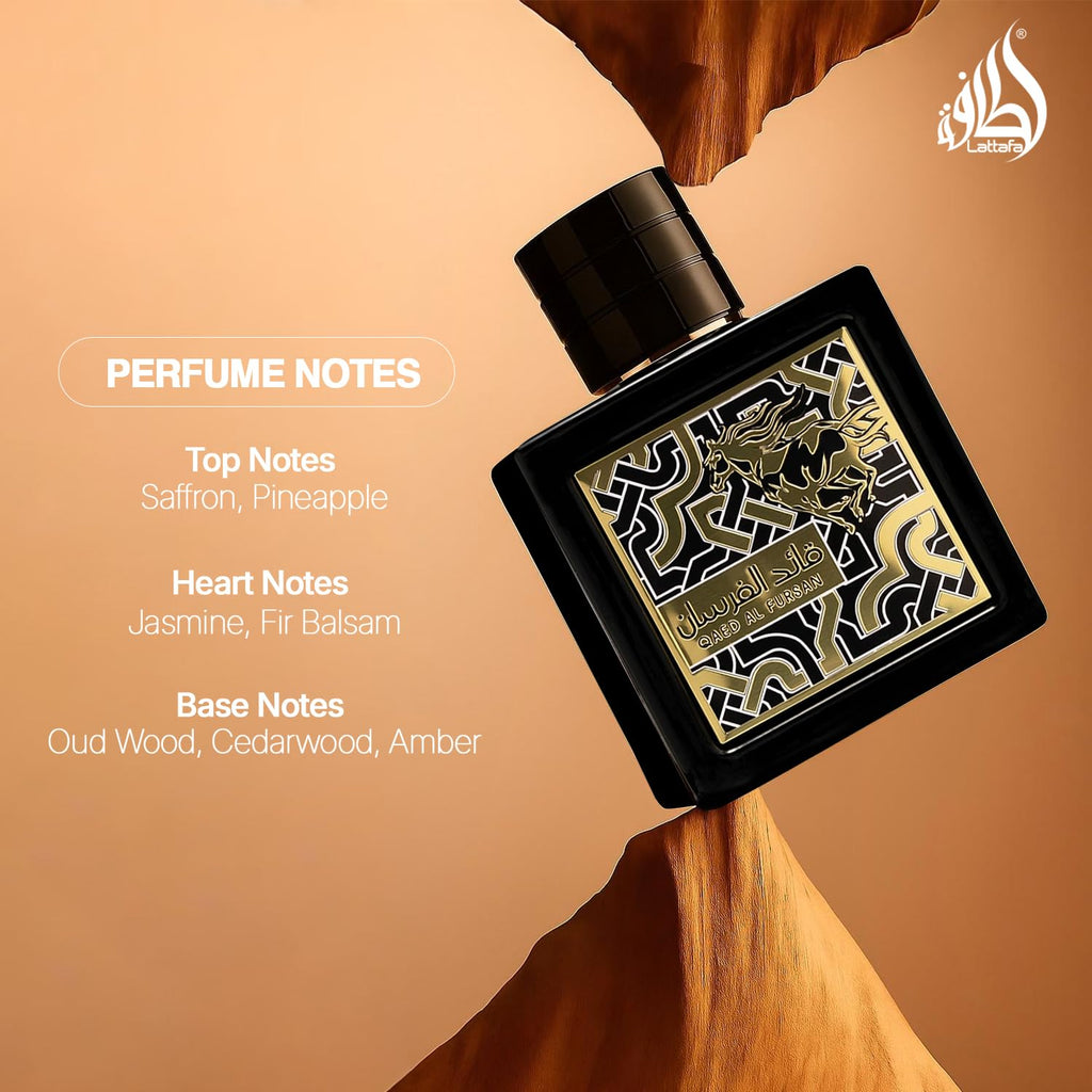 Buy now Lattafa Qaed Al Fursan for Men Eau de Parfum Spray, 3.04 Ounce at indiglob india