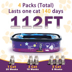 4 Pack Cat Litter Refills Bags Jumbo 28FT Cartridge Odor Control