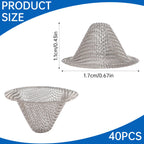 40 Pieces Pipe Screens,1/2 Inch Stainless Steel Bowl Screens Filters Conical Design Metal Filters 0.5 Inch Mini Metal Clean Screen Reusable Filters Self-Adjustable Size Filter