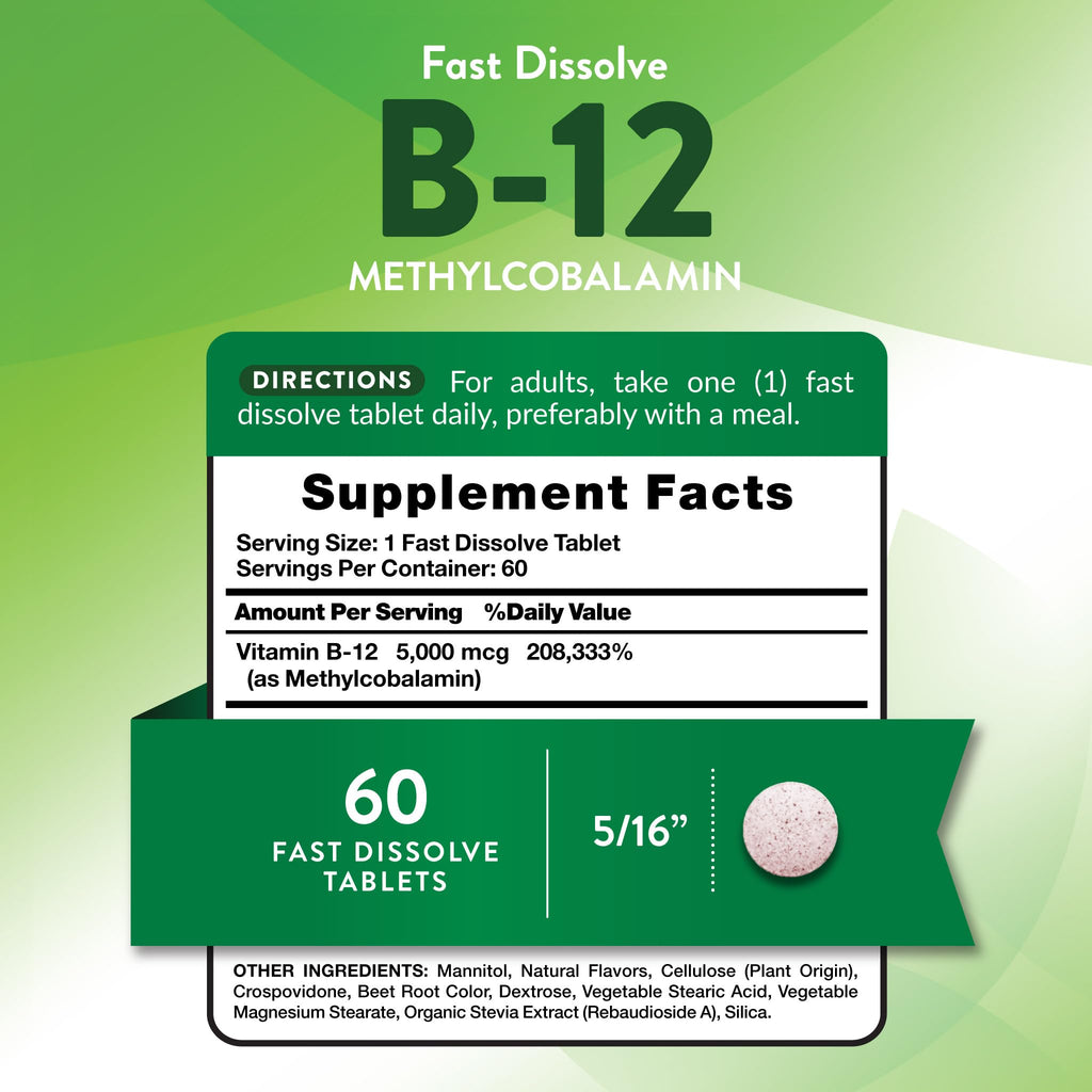 Nature's Truth B12 Vitamin | 5000 mcg | 60 Tablets