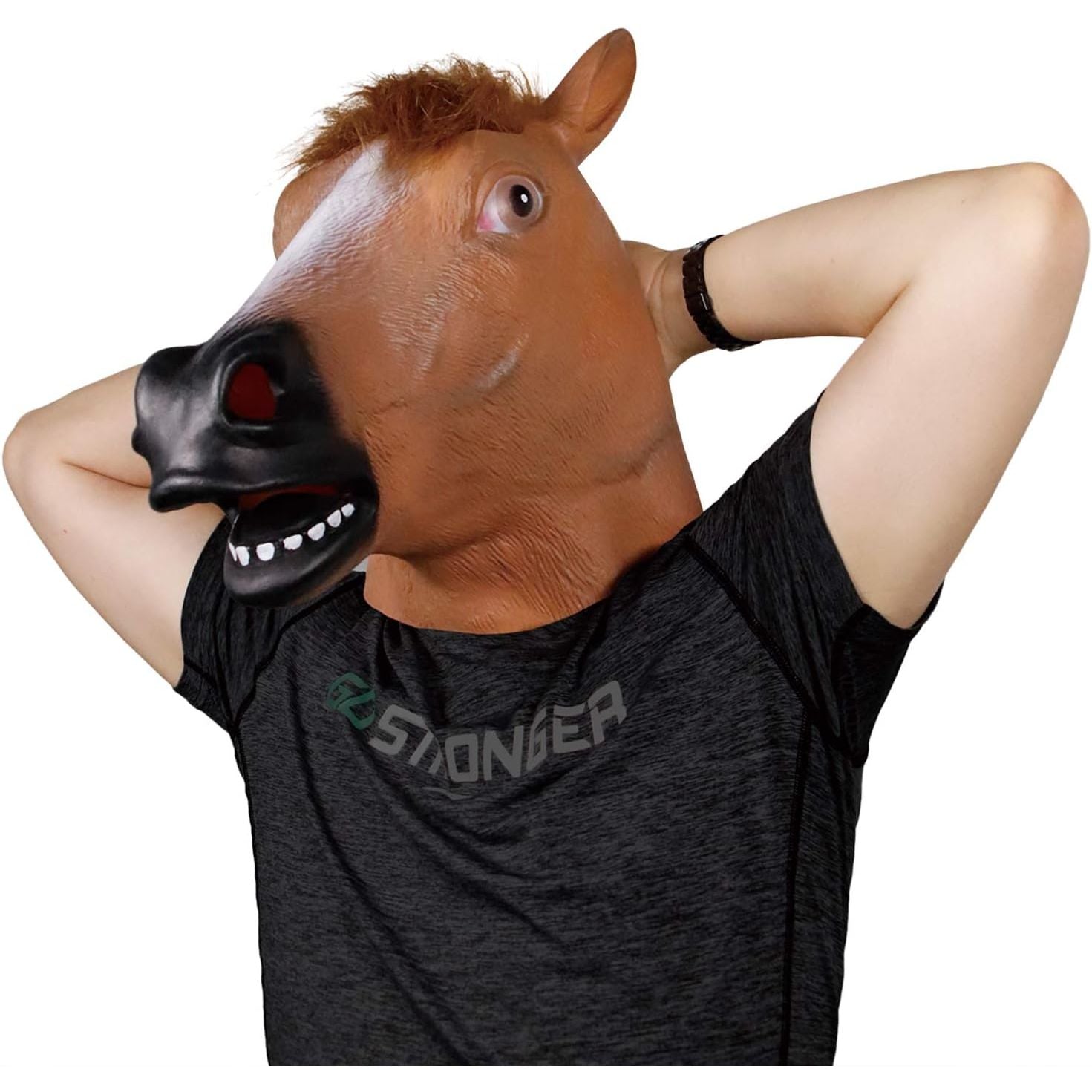 Buy now MOLEZU Horse Head Mask for Adult, Brown Horse Head Latex Animal Mask, Novelty Halloween Costume for Masquerade Party. at indiglob india