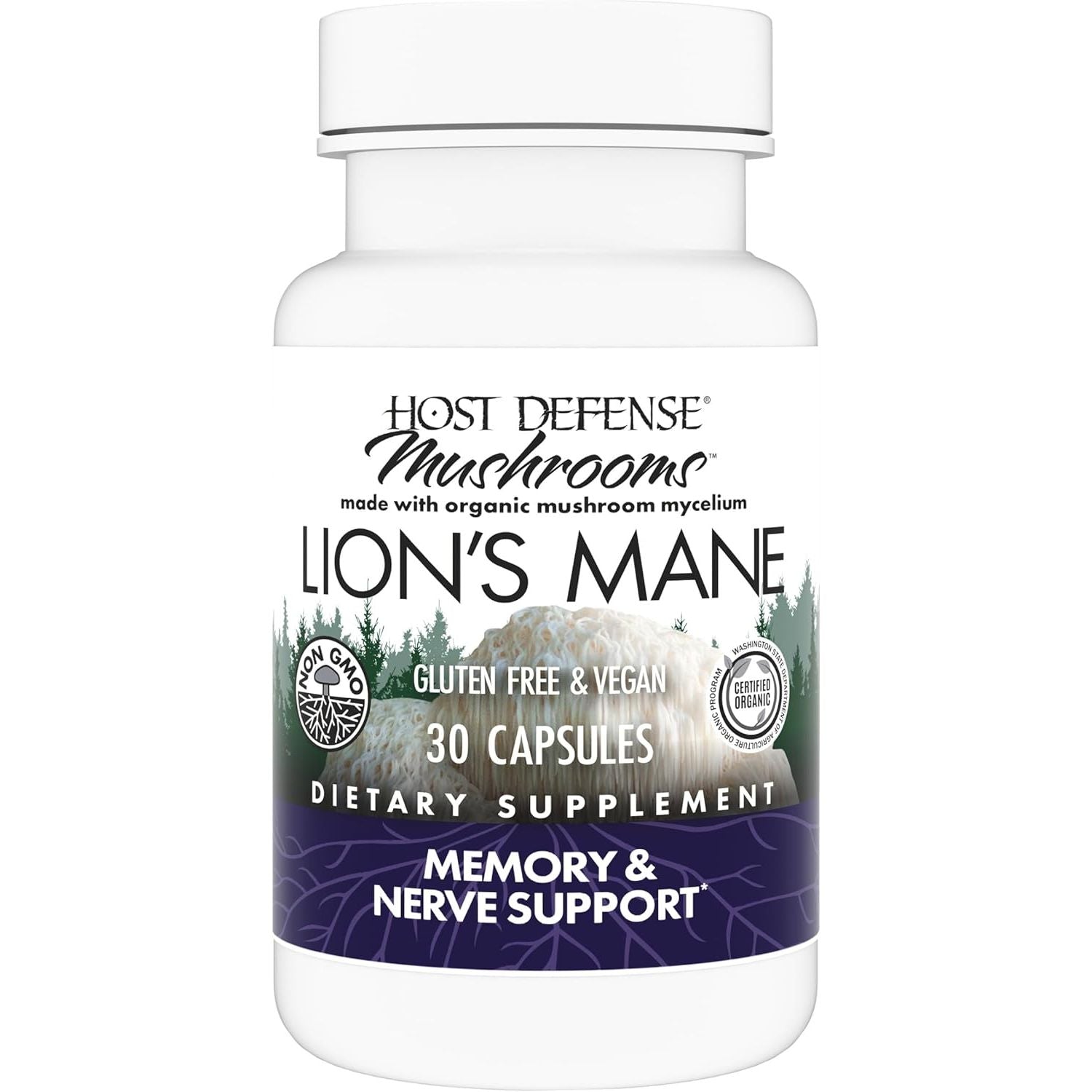 Buy now Host Defense Mushrooms Lion's Mane - Supplement Capsules for Brain Health Support - Mushroom Support for Focus & Memory Function - Immune & Nervous System Supplement - 120 Capsules (60 Servings)* 30 Count (Pack of 1) at indiglob india
