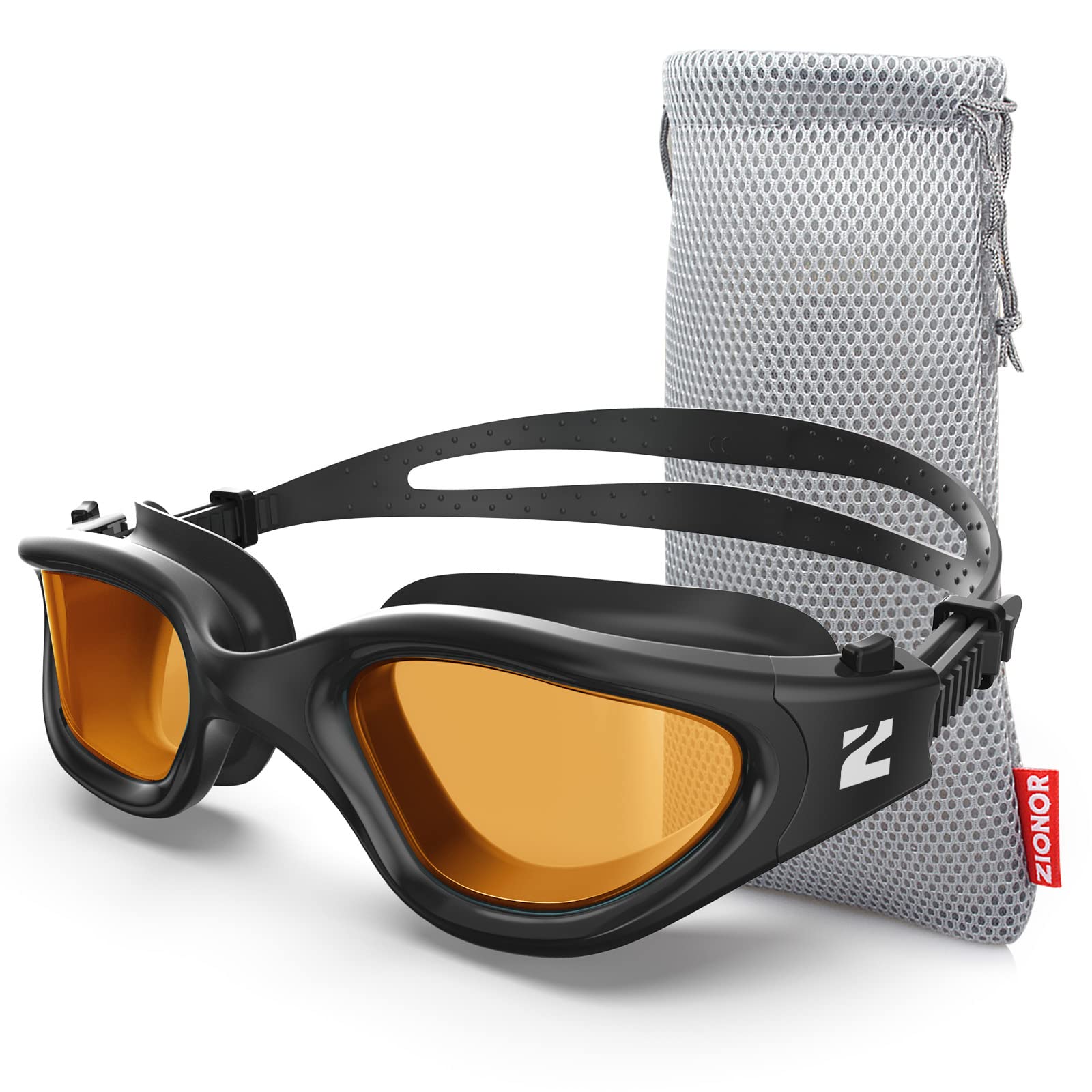Buy now ZIONOR Swim Goggles, G1 SE Swimming Goggles Anti-Fog for Adult Men Women One Size B1-amber Lens Black Frame at indiglob india