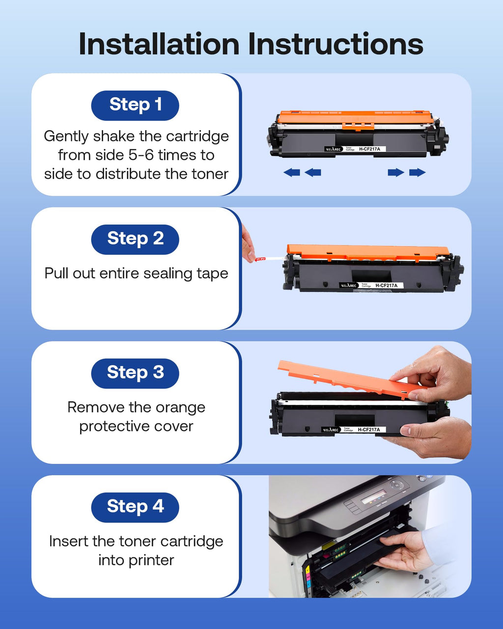 WEAREC Compatible Toner Cartridge Replacement for HP 17A CF217A with LaserJet Pro MFP M130a M130fn M130fw M130nw LaserJet Pro M102a M102w(Black, 2-Pack)