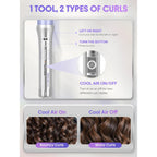 SHEGLAM One Touch Airflow Styler Pro 1.25 inch Automatic Rotating 3.0 Cool Air Technology for No-Wait, Curling Iron, Bouncy & Long-Lasting Curls, Zero Burn Risk, 5 Temp Settings
