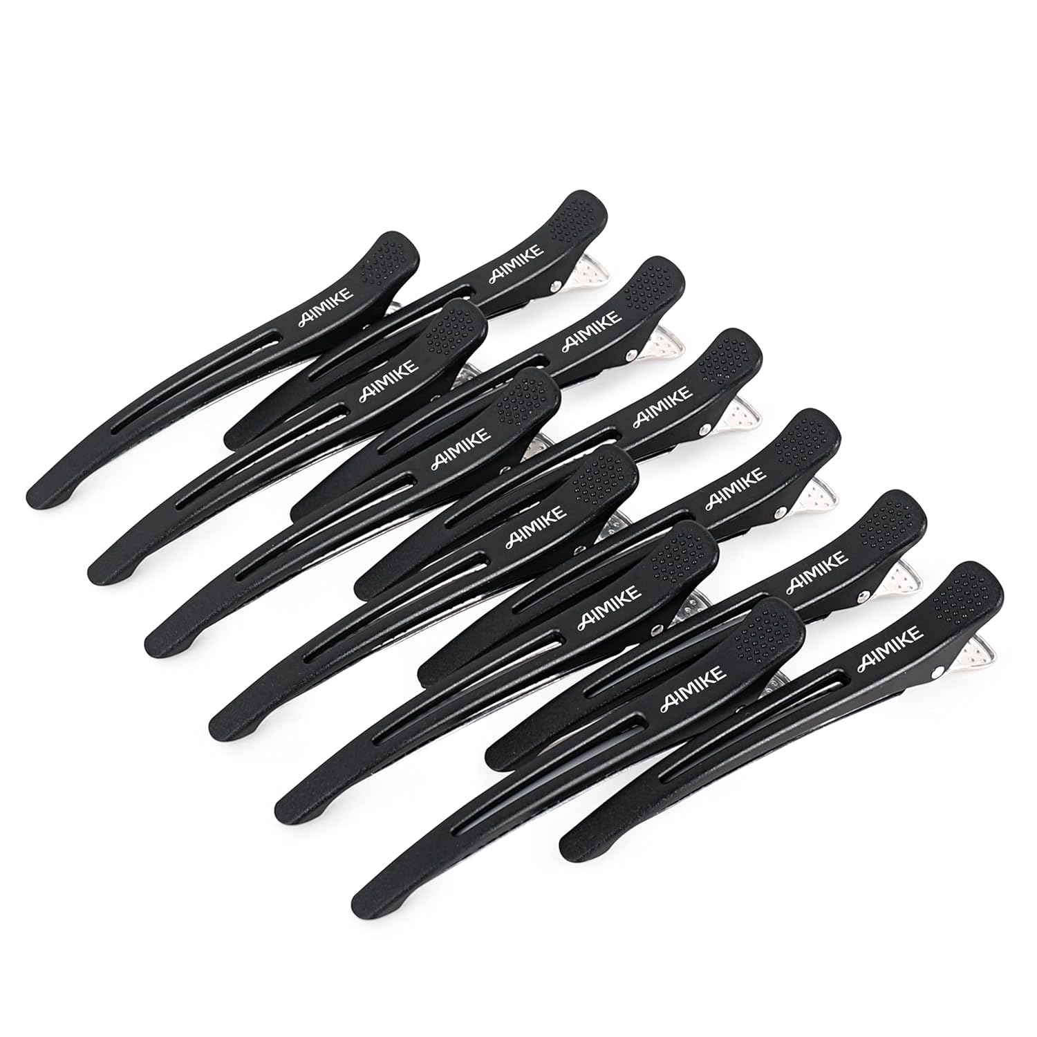 Buy now AIMIKE Hair Styling and Sectioning Accessories - 12 Pack Non-Slip Silicone Hair Clips for Thick and Thin Hair, Professional Salon Quality 12 Hair Clips Black at indiglob india