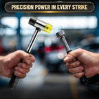 25mm Double-Faced Rubber Mallet Hammer – Soft Non-Marring Rubber Head, Lightweight & Shockproof with Non-Slip Handle, Durable Scratch-Free Tool for Jewelry, Leather, Flooring, Tile & DIY