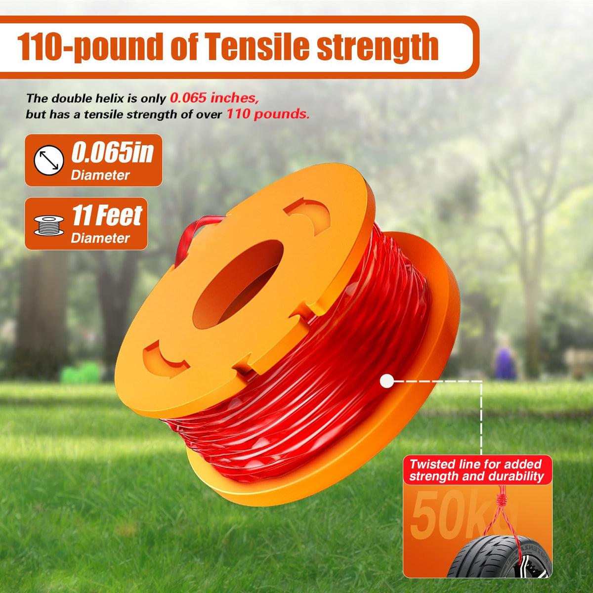 Trimmer Spool Line for Worx WA0010, 0.065 in Weed Eater String, 14 Pack