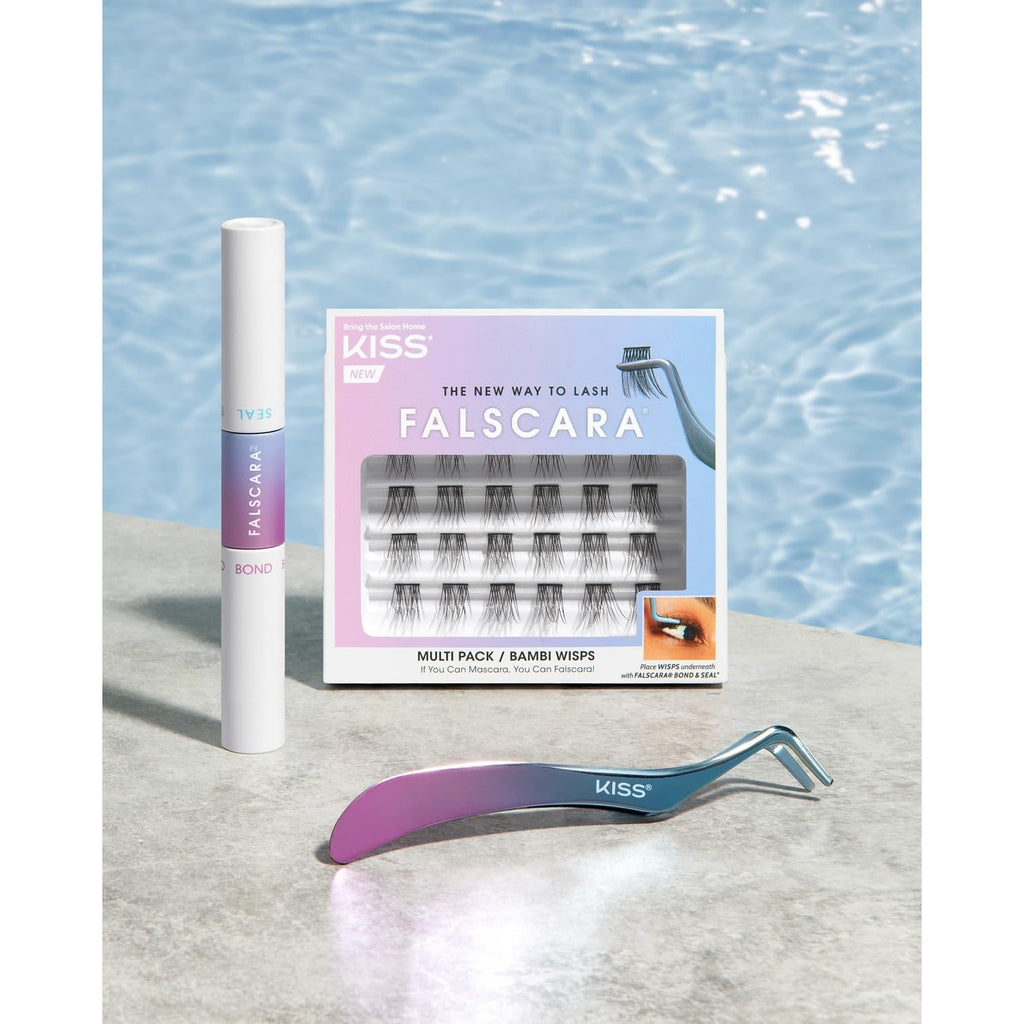 KISS Falscara DIY Eyelash Extension Bond & Seal Infused with Biotin & Vitamin E – Strong Gentle Comfortable Lash Adhesive for All Day Wear For Use With Falscara Lash Wisps, Remover, and Applicator