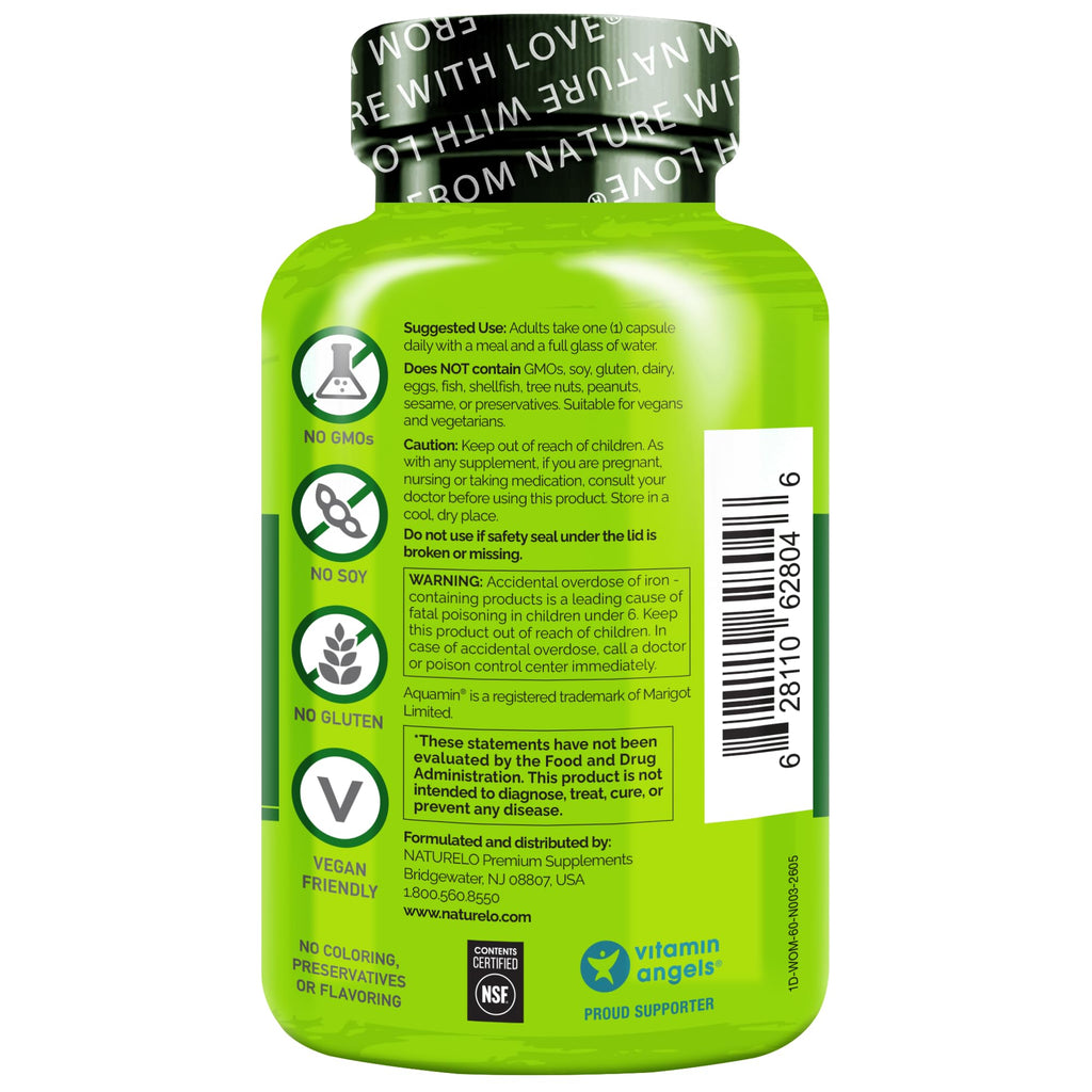 NATURELO One Daily Multivitamin for Women w/Vitamin B12, 60 Count | Energy Support, Whole Food Daily Women Multivitamin Supplement, Nourish Hair/Skin/Nail, Non-GMO, No Soy, Gluten Free