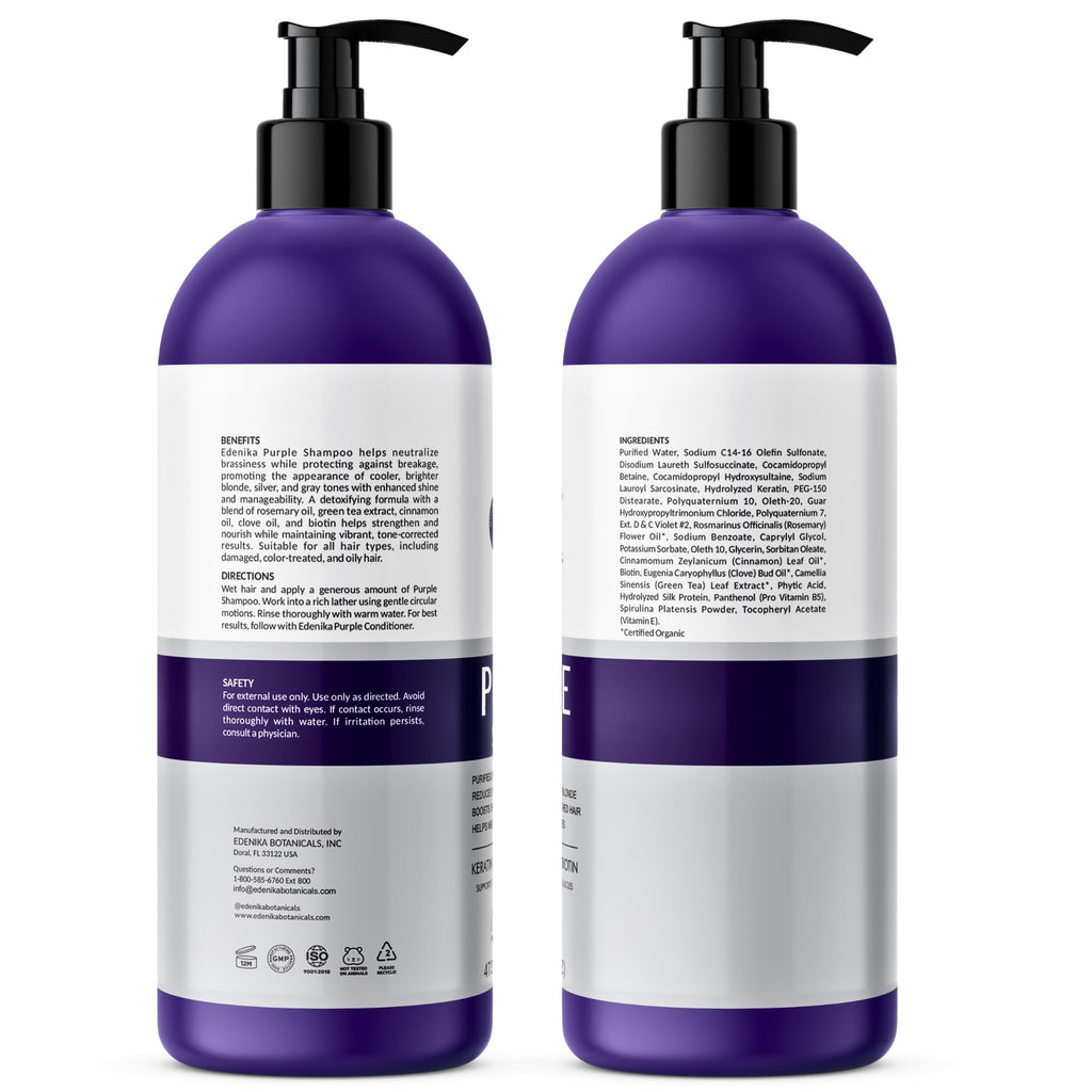 Rosemary Purple Shampoo & Purple Hair Mask Conditioner Set, Sulfate-Free