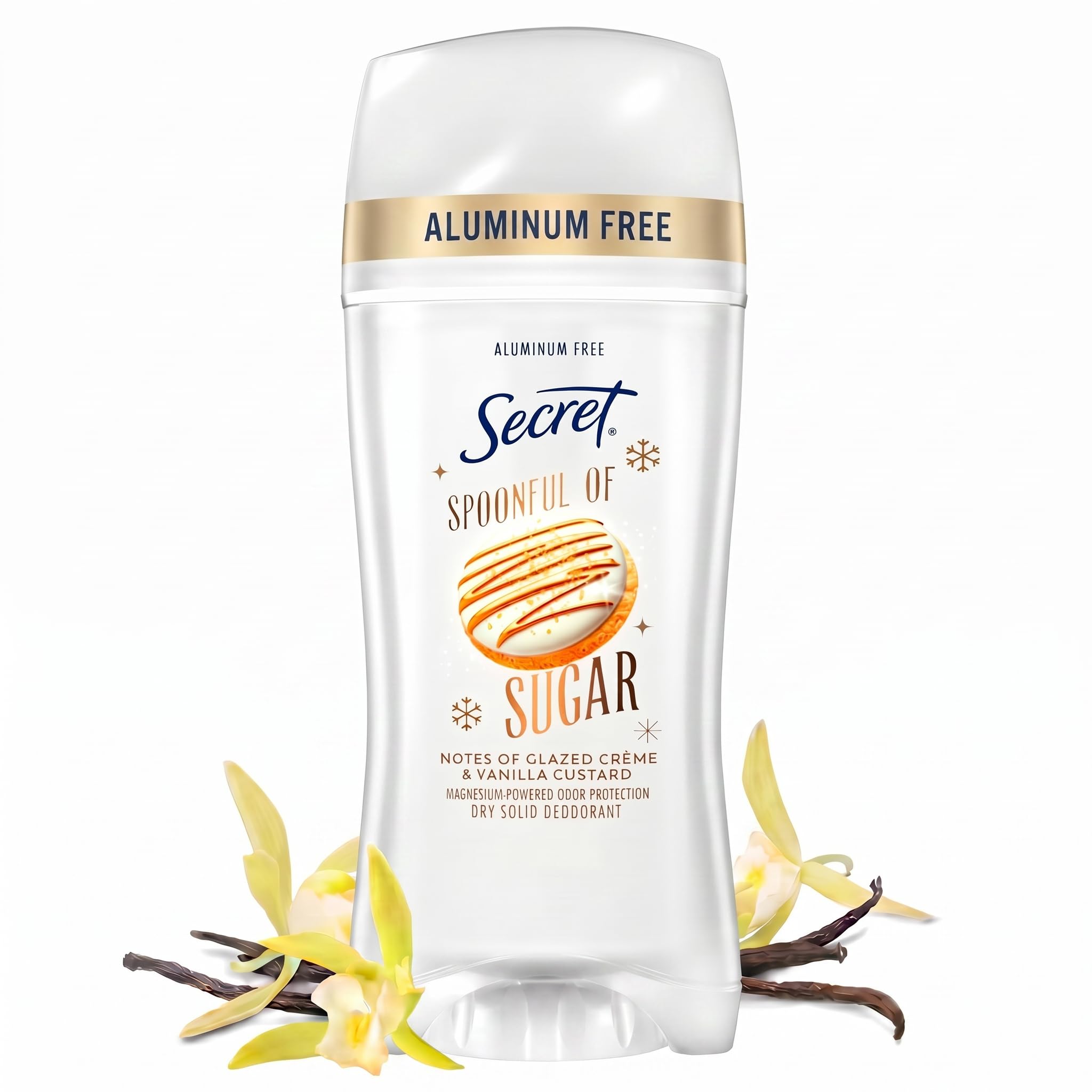 Secret Aluminum Free Deodorant for Women, 72hr Odor Protection, Naturally Derived Ingredients, Free of Parabens Dyes Talc & Baking Soda, PH Balancing Minerals, Dry Solid, Cotton Scent, 2.4 oz