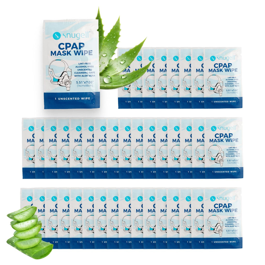 Snugell Unscented Individual CPAP Mask Wipes – Travel-Friendly 40-Pack– Lint & Alcohol-Free,Skin-Safe with Aloe Vera– Perfect for Convenient, Hassle-Free Cleaner & Sanitizer of CPAP Masks & Equipment