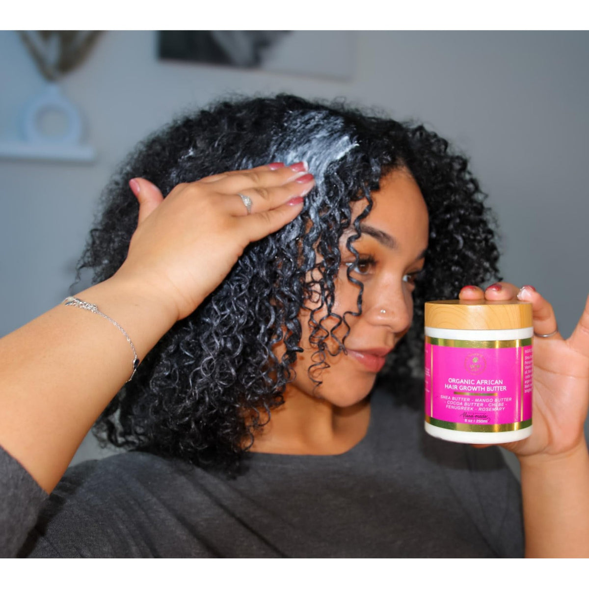 Chebe Hair Growth and Thickening Butter - Ayurvedic Deep Conditioner with Shea, Cocoa, Mango Butter, Fenugreek, and Rosemary for All Hair Types, 8 oz