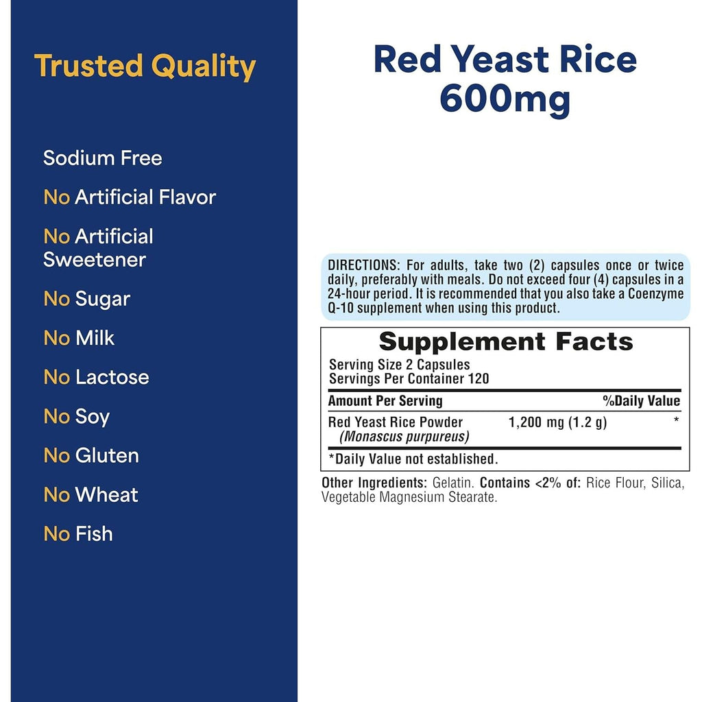 Buy now Puritan's Pride Doctors TrustÂ® Red Yeast Rice 600mg, Dietary Supplement, 240 Rapid Release Capsules at indiglob india