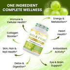 Organic Veda Amla Capsules - 1500mg, 300 Capsules - Natural Vitamin C Supplement with Antioxidants, Polyphenol for Immunity, Skin Glow & Hair Growth - Single Origin Premium Organic Amla Fruit Powder