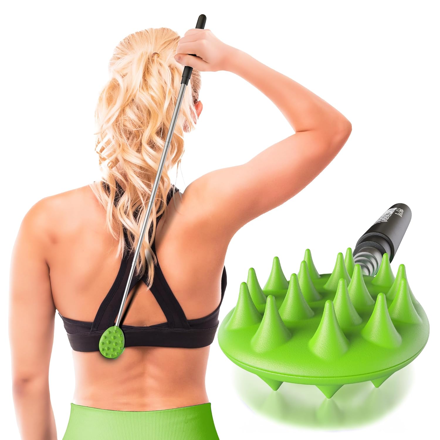 Buy now Cactus Scratcher Extendable Telescopic Back Scratcher - Extends 29" Long Double Sided Retractable Scratching Tool for Hand, Neck, Head, and Body - Universal Gift for Family, Pets, and Friends, Black Extendable Original Stick Green at indiglob india