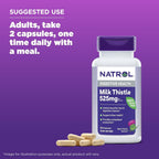 Buy now Natrol Milk Thistle 525 mg per Serving, Dietary Supplement for Digestive Health, Milk Thistle Supplement, 60 Capsules, 30 Day Supply at indiglob india