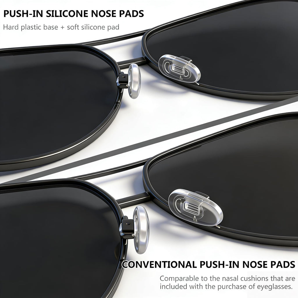 Push-in Eyeglass Nose Pads - PFDHQS 18 Pairs Glasses Nose Pads Replacement Kit - 6 Options Available for Replacing and Having Spare Nose Pads for Sunglasses