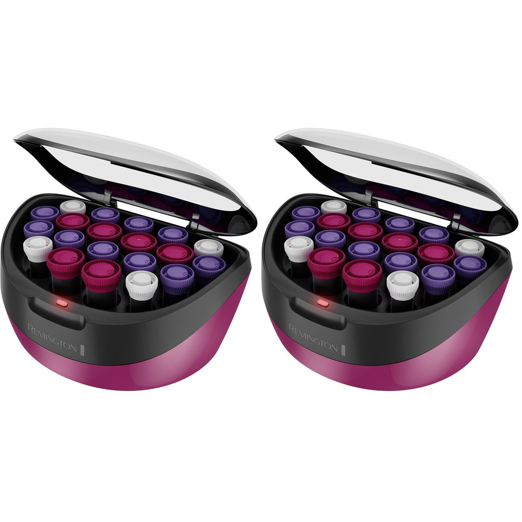 Remington Ionic Conditioning Hot Rollers, 20-Piece Hair Roller Set | 6 Large (1¼”), 10 Medium (1"), 4 Small (¾”), velvet ceramic-coated curlers, Color-Coded J Clips, Lasting Volume and Curls