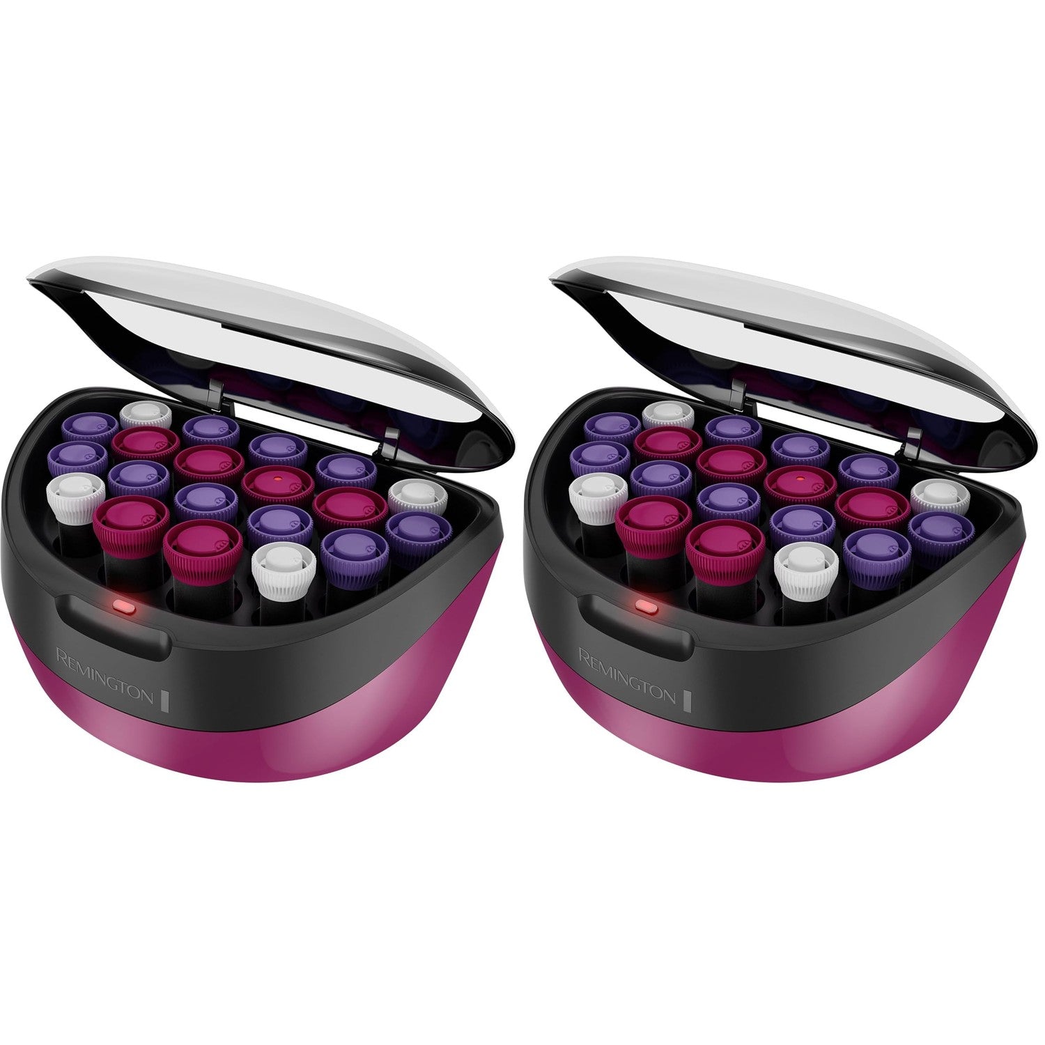Remington Ionic Conditioning Hot Rollers, 20-Piece Hair Roller Set | 6 Large (1¼”), 10 Medium (1"), 4 Small (¾”), velvet ceramic-coated curlers, Color-Coded J Clips, Lasting Volume and Curls