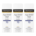 Buy now Neutrogena Age Shield Face Oil-Free Sunscreen Lotion with Broad Spectrum SPF 70, Non-Comedogenic Moisturizing Sunscreen to Help Prevent Signs of Aging, PABA-Free, 3 fl. oz (Pack of 3) at indiglob india