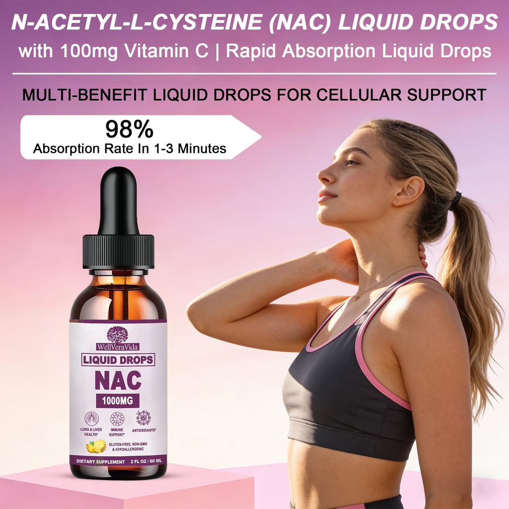 NAC Supplement N-Acetyl Cysteine 1000mg, Fast Absorb Liposomal Nac Drops