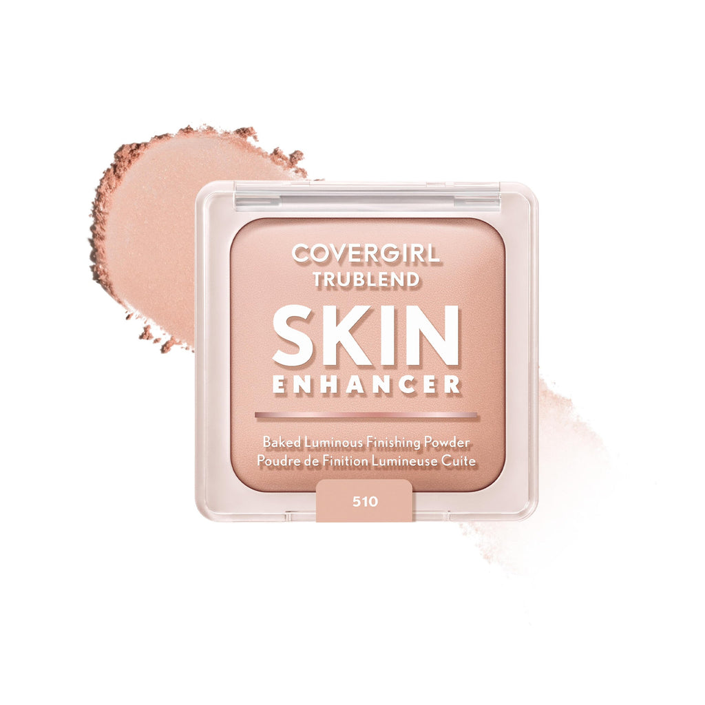 COVERGIRL TruBlend Skin Enhancer Baked Luminous Finishing Face Powder, with Hyaluronic Acid and White Rose Extract, Sheer & Buildable - 530 Cocoa Brownie