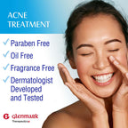 Glenmark Therapeutics Adapalene Gel 0.1% Acne Treatment, Paraben Free Topical Retinoid Cream for Face, Helps Clear and Prevent Acne and Clogged Pores, 15g Tube