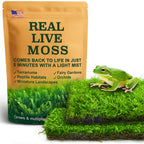 Live Moss Duo Pack 2 Types of Real Live Sheet/Sphagnum Moss for Terrariums, Terrarium Mosses Landscaping, Reptile Tank Accessories, Snake & Gecko Humidity Substrate Mosses for Crafts & Plant Décor