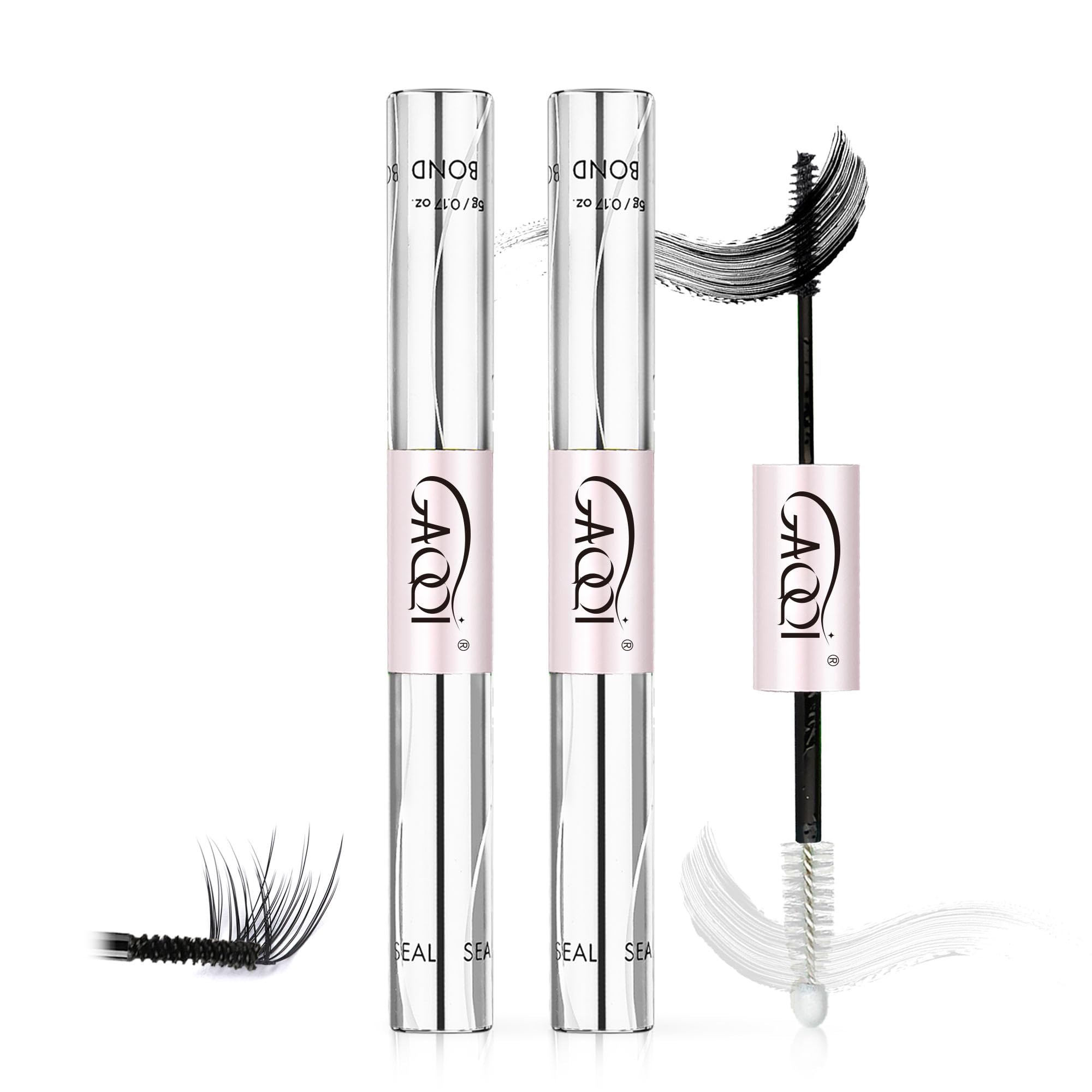 Lash Cluster Glue, Waterproof Bond and Seal Lash Glue, Black - 10ml | Strong Hold 3-7days, Latex-free & Formaldehyde-free, Waterproof, For Cluster/ Individual/ Strip Lashes, Easy to Use