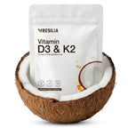 Resilia D3 K2 Vitamin 10000 IU + MK-7 200 mcg – High Potency Softgels with Coconut Oil for Maximum Absorption – Supports Bone Strength, Heart Health & Immune System – (30 Count)