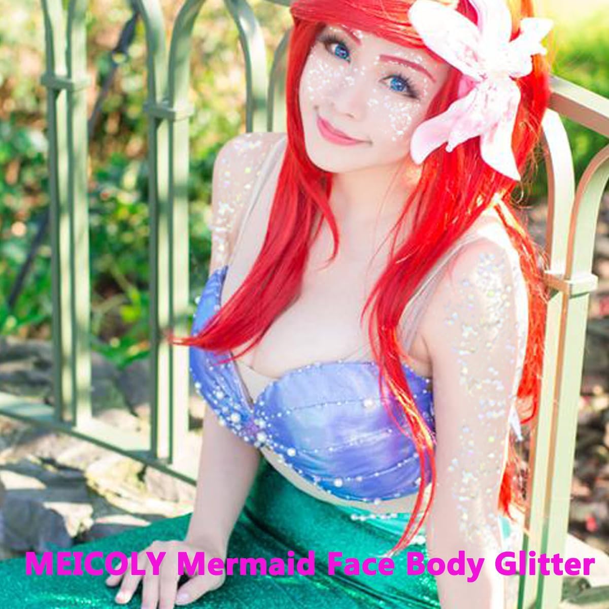 Buy now MEICOLY Pink and Clear White Face Body Glitter Set,Pink Face Glitter Gel,Singer Concerts Festival Rave Accessories,Glitter Face Paint for Women Kids,Mermaid Glitter Makeup,Body Glitter for Women at indiglob india