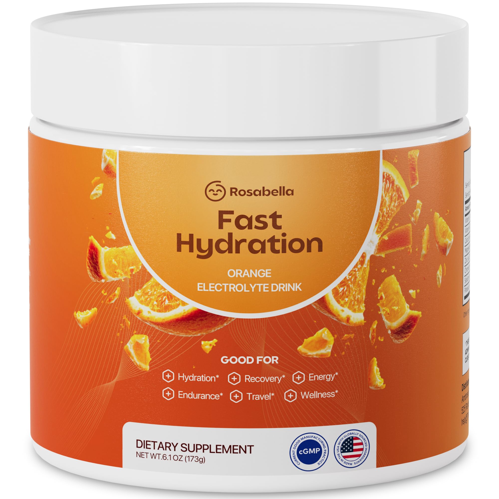 Rosabella Electrolyte Drink Powder – Watermelon – Sugar-Free Hydration Drink Mix – Electrolytes Powder with Sodium, Potassium, Magnesium, Calcium – Travel Jar – 30 Servings (5.6 oz)