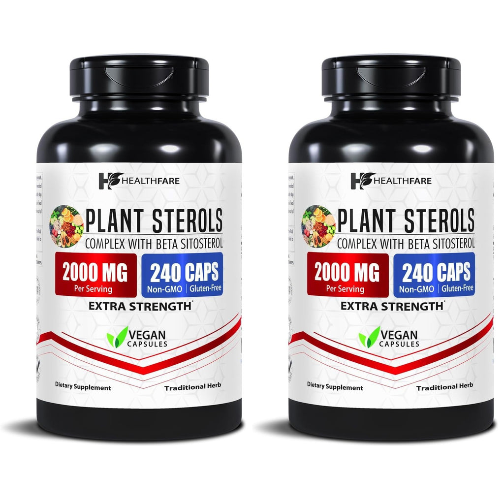 Healthfare Plant Sterols Capsules | 240 Vegan Capsules | Beta Sitosterol & Phytosterol Complex | Plant-Based Supplement | Non-GMO & Gluten-Free | Made in the USA