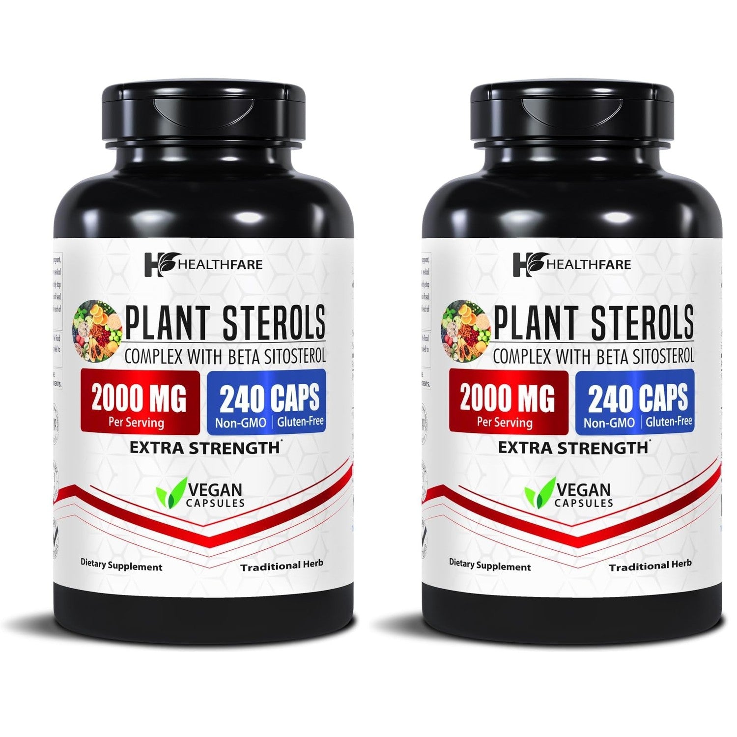 Healthfare Plant Sterols Capsules | 240 Vegan Capsules | Beta Sitosterol & Phytosterol Complex | Plant-Based Supplement | Non-GMO & Gluten-Free | Made in the USA