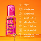 amika superfruit star lightweight hair styling + heat defense oil | heat protection, strengthen + reduce breakage, smooth frizz, add glossy shine | for all hair types